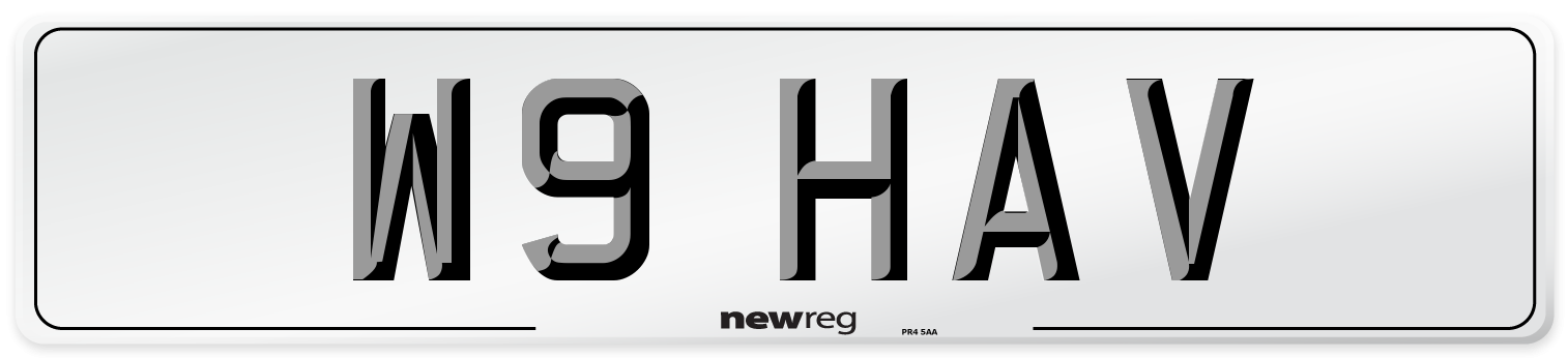 W9 HAV Number Plate from New Reg